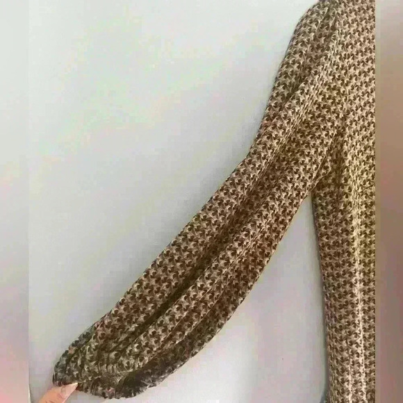 52seven Hacci Drop Waist Mock Neck Dress Sz M Brown multicolor - Picture 4 of 14